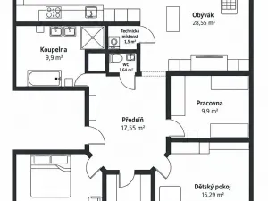 Prodej bytu 4+kk, Praha - Kbely, Semilská, 123 m2