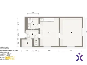 Prodej bytu 2+kk, Ústí nad Labem - Klíše, Na Popluží, 50 m2