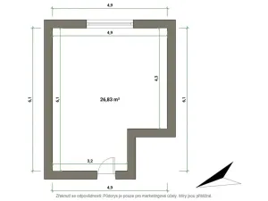 Pronájem kanceláře, Vizovice, Říční, 27 m2