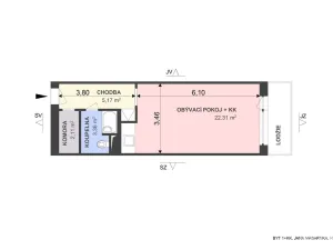 Prodej bytu 1+kk, Hradec Králové, Jana Masaryka, 35 m2