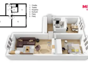 Prodej bytu 2+1, Nová Pec - Nové Chalupy, 52 m2