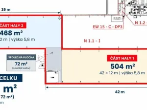 Pronájem skladu, Jílové u Prahy - Studené, 1044 m2