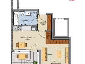 Prodej bytu 1+kk, Praha, Gollové, 34 m2
