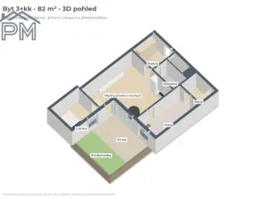 Pronájem bytu 3+kk, Brno, Kigginsova, 82 m2