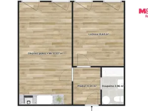 Pronájem bytu 2+kk, Čelákovice, Sokolovská, 45 m2
