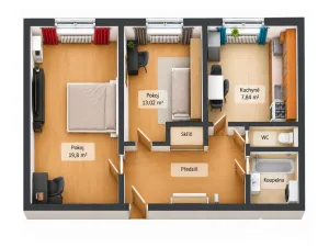 Prodej bytu 2+1, Praha - Letňany, Místecká, 52 m2