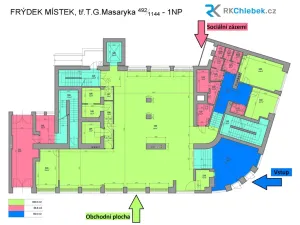 Pronájem obchodního prostoru, Frýdek-Místek - Frýdek, tř. T. G. Masaryka, 776 m2