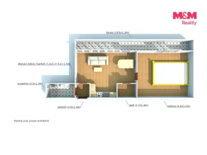 Pronájem bytu 2+kk, Plzeň, U Tržiště, 50 m2