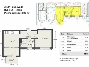 Pronájem bytu 2+kk, Břeclav, Za Bankou, 43 m2