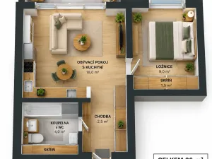 Pronájem bytu 2+kk, Zábřeh, Severovýchod, 36 m2