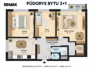 Prodej bytu 3+1, Karlovy Vary - Rybáře, Konečná, 79 m2