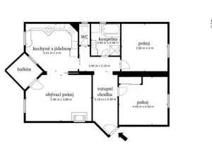 Pronájem bytu 3+1, Moravské Budějovice, Na Výsluní, 23 m2