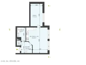 Pronájem bytu 2+kk, Hradec Králové - Věkoše, V. J. Kašpara, 63 m2