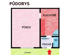 Pronájem bytu 1+1, Červený Újezd, Unhošťská, 32 m2
