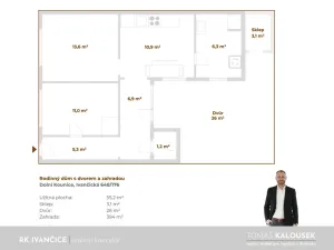 Prodej rodinného domu, Dolní Kounice, Ivančická, 55 m2