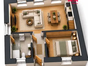 Prodej bytu 2+kk, Hostomice - Bezdědice, 42 m2