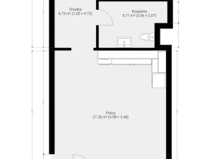 Pronájem bytu 1+kk, Brno - Horní Heršpice, Jižní, 42 m2