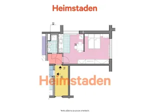 Pronájem bytu 1+kk, Karviná - Nové Město, Zakladatelská, 25 m2