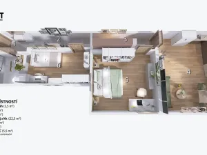 Prodej bytu 3+kk, Brno, Tišnovská, 73 m2