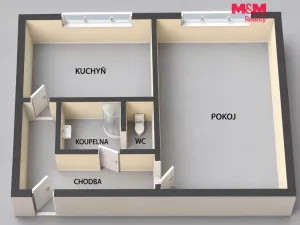 Prodej bytu 1+1, Jirkov, Mládežnická, 39 m2