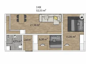 Prodej bytu 3+kk, Šardice, 53 m2