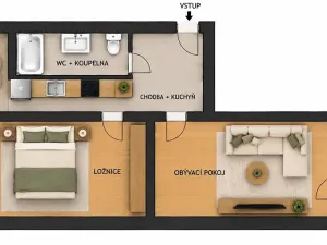 Prodej bytu 2+1, Lovosice, Osvoboditelů, 62 m2