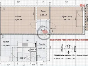 Pronájem bytu 2+1, Třebíč - Nové Dvory, Velkomeziříčská, 52 m2