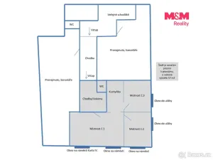 Pronájem kanceláře, Mělník, náměstí Karla IV., 57 m2