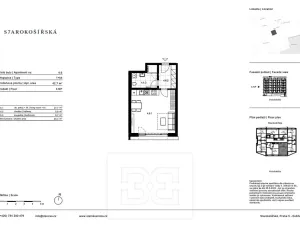 Prodej bytu 1+kk, Praha - Košíře, Starokošířská, 40 m2