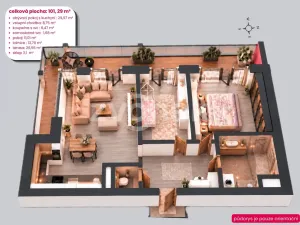 Prodej bytu 3+kk, Zlín - Příluky, Boněcký rybník, 75 m2