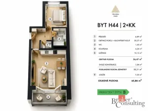 Pronájem bytu 2+kk, Plzeň - Jižní Předměstí, Železná, 56 m2