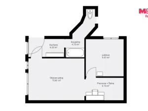 Prodej bytu 2+1, Praha - Karlín, Pernerova, 40 m2