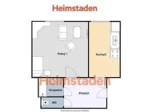 Pronájem bytu 1+1, Ostrava - Poruba, Opavská, 38 m2