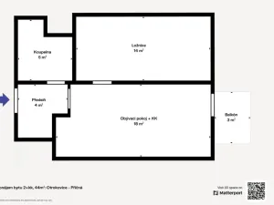 Pronájem bytu 2+kk, Otrokovice - Kvítkovice, Příčná, 44 m2