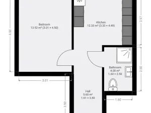 Pronájem bytu 2+kk, Praha - Vyšehrad, Vratislavova, 34 m2