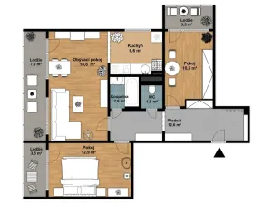Prodej bytu 3+kk, Kladno - Kročehlavy, Benešovská, 82 m2