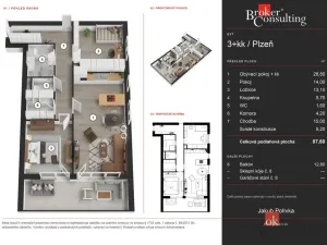 Prodej bytu 3+kk, Plzeň - Újezd, Halštatská, 88 m2