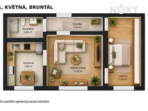 Prodej bytu 2+1, Bruntál, Květná, 44 m2