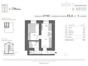 Pronájem bytu 2+kk, Praha - Vysočany, Kolmá, 34 m2