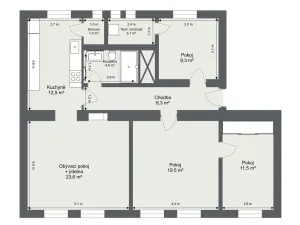 Prodej bytu 4+1, Děčín - Děčín I-Děčín, Nerudova, 94 m2