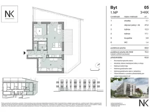 Prodej bytu 3+kk, Třeboň, Na Kopečku, 69 m2