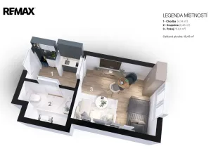 Pronájem bytu 1+kk, Městec Králové, Míru, 20 m2