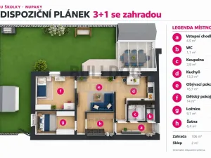 Prodej bytu 3+1, Nupaky, U Školky, 69 m2