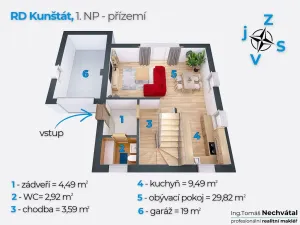 Prodej rodinného domu, Kunštát, Pod Hlubnou, 121 m2