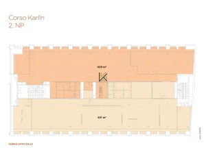 Pronájem kanceláře, Praha, Křižíkova, 416 m2