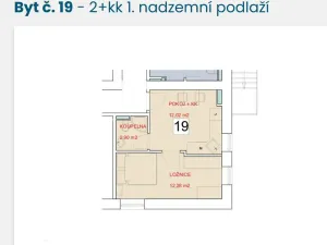 Pronájem bytu 2+kk, Staré Hradiště, U Pošty, 27 m2