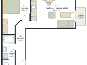 Prodej bytu 2+kk, Krhová, Hlavní, 72 m2