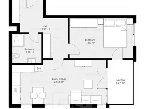 Pronájem bytu 2+kk, Praha - Třebonice, U Radosti, 55 m2