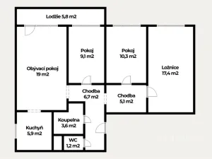 Prodej bytu 4+1, Obrnice, Nová výstavba, 80 m2