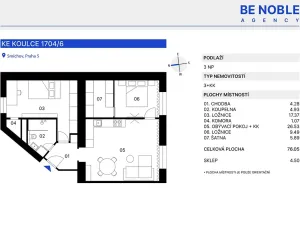 Prodej bytu 3+kk, Praha - Smíchov, Ke Koulce, 76 m2